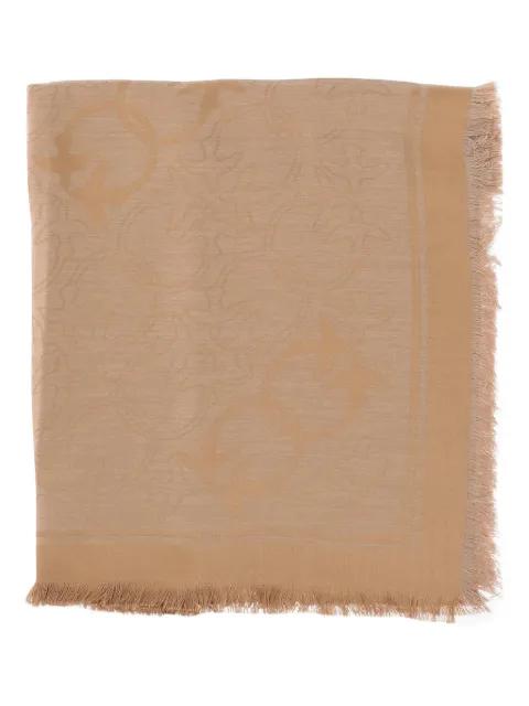 birds-print fringed-edges scarf by PINKO