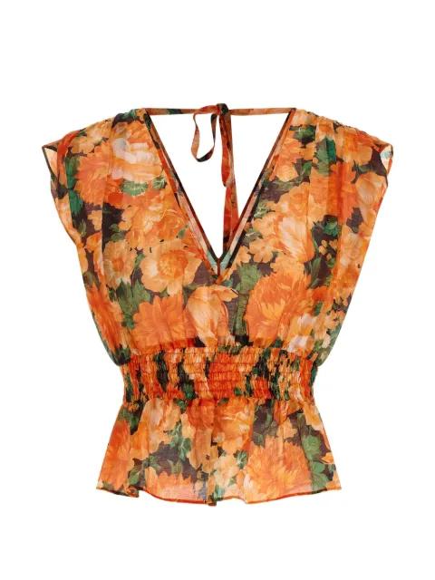 botanical garden V-neck top by PINKO