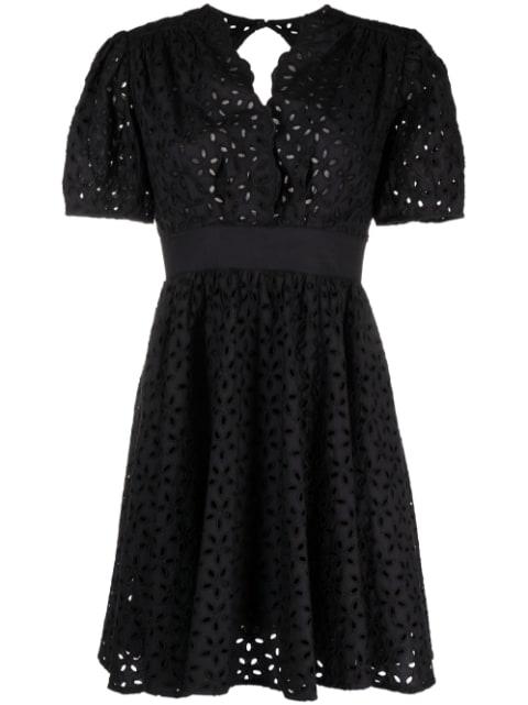 broderie-anglaise cotton short dress by PINKO