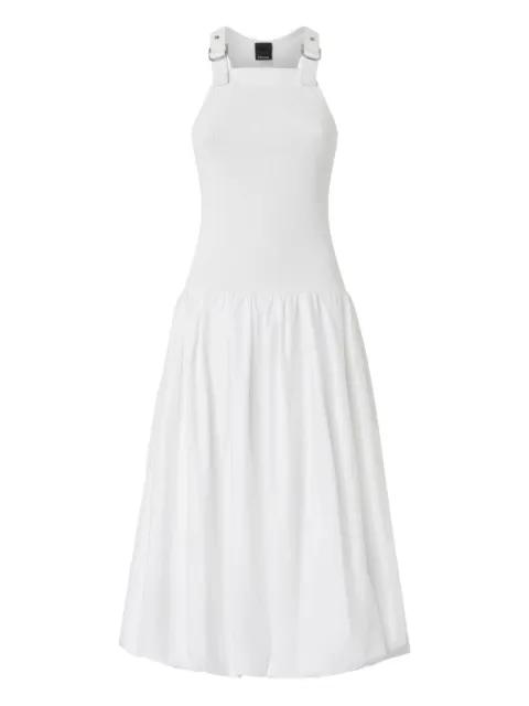 buckle-strap gathered midi dress by PINKO