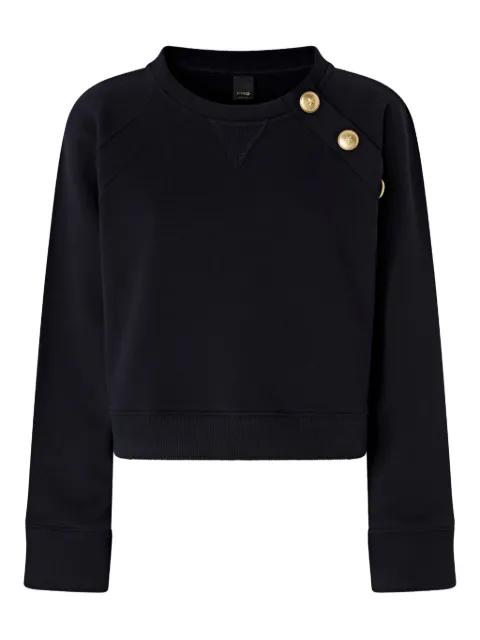 button-detailed cotton sweatshirt by PINKO