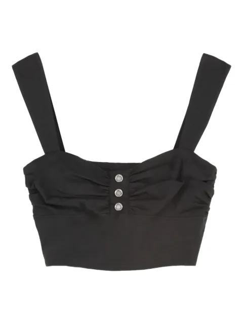 button-detailed gathered top by PINKO