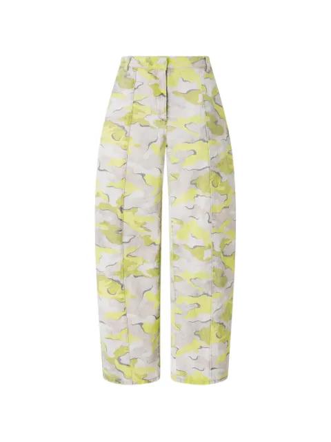 camouflage-print darted trousers by PINKO