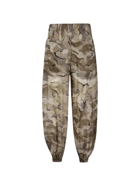 camouflage-print smocked trousers by PINKO