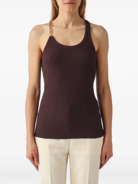 chain-link-strap ribbed-knit top by PINKO