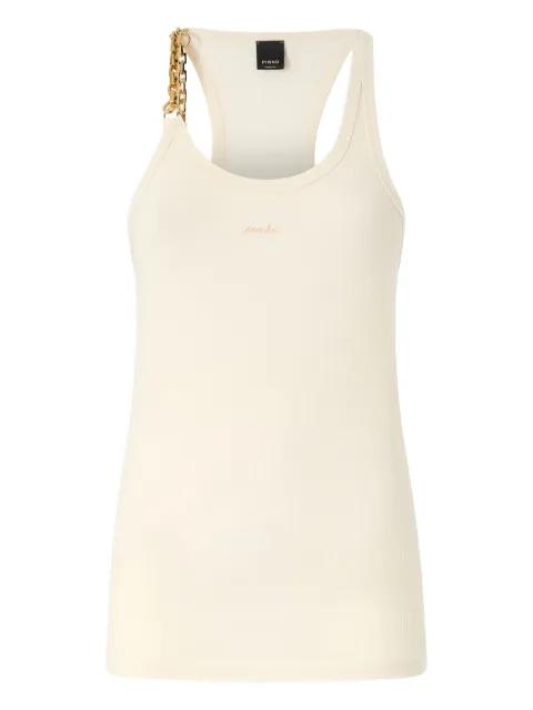 chain-strap ribbed tank top by PINKO