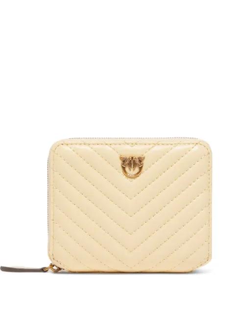 chevron-quilted zipped wallet by PINKO