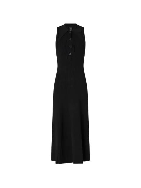 collared ribbed maxi dress by PINKO