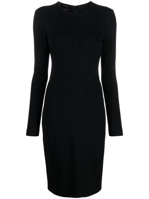 corset-style long-sleeve minidress by PINKO