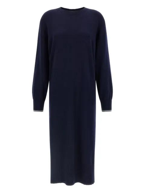 crew-neck contrast-trim maxi dress by PINKO