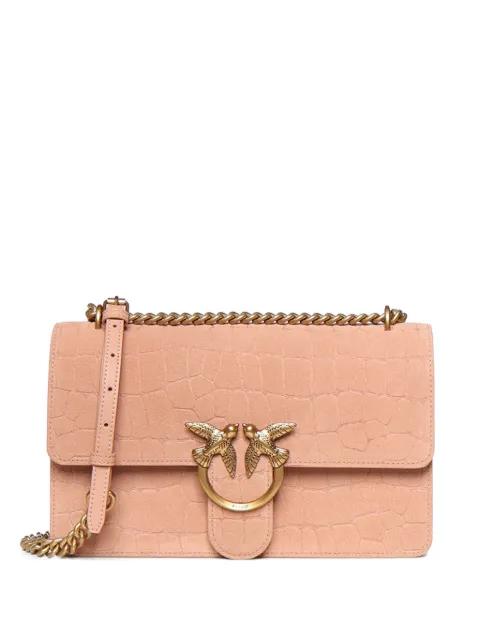 croc-effect cross body bag by PINKO