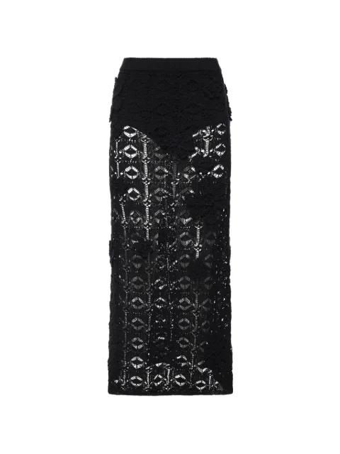 crochet-effect maxi skirt by PINKO