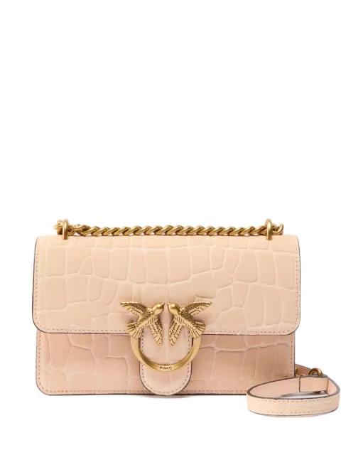 crocodile-effect bird chain cross body bag by PINKO