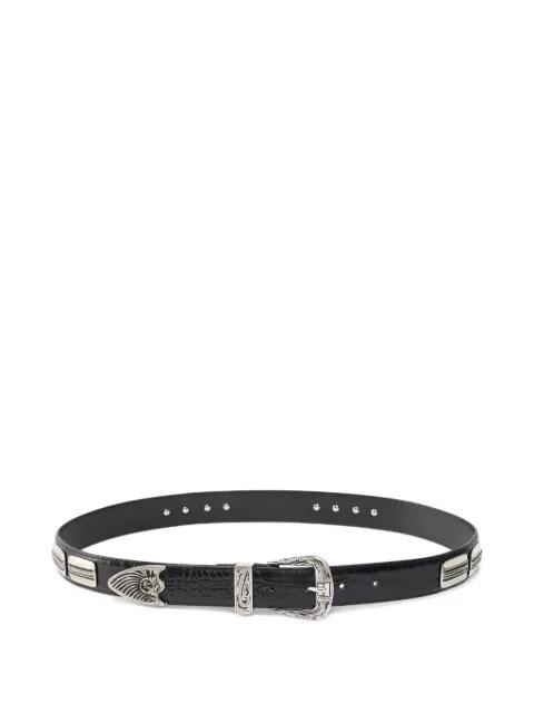 crocodile-effect leather belt by PINKO