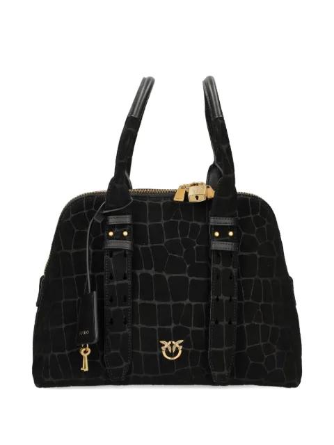 crocodile-effect padlock tote bag by PINKO