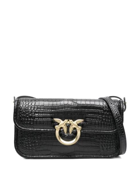 crocodile-embossed leather cross body bag by PINKO