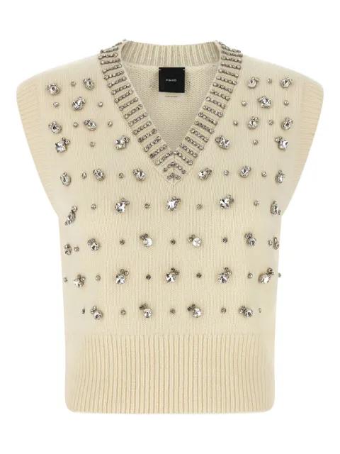 crystal-embellished V-neck vest by PINKO