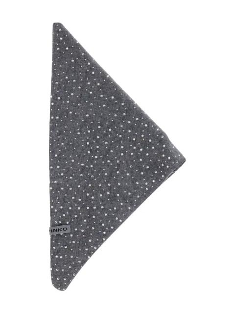 crystal-embellished knitted scarf by PINKO