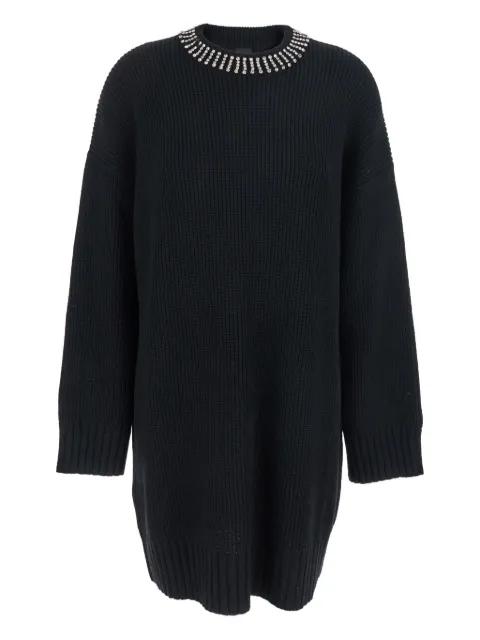 crystal-embellished ribbed mini dress by PINKO