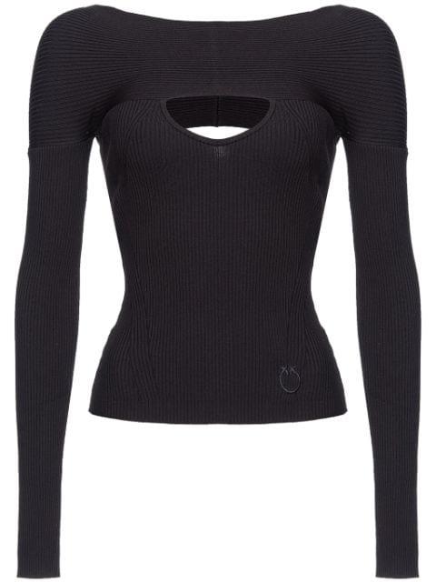 cut-out ribbed-knit jumper by PINKO