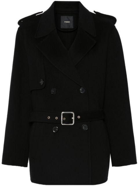 double-breasted belted coat by PINKO
