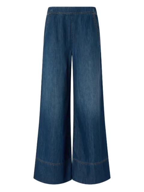 elastic-waistband wide-leg trousers by PINKO
