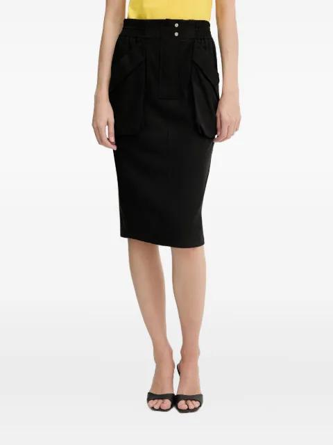 elasticated cotton midi skirt by PINKO