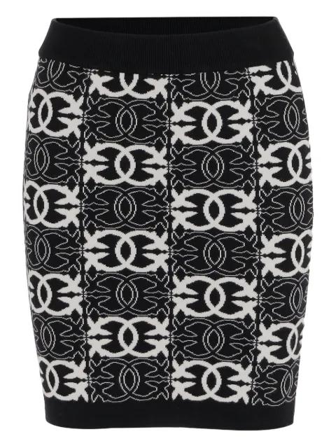 elasticated-waistband logo-patterned skirt by PINKO
