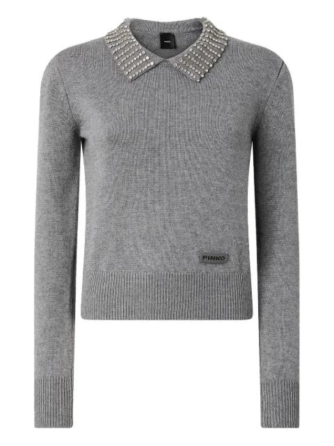 embellished-collar jumper by PINKO