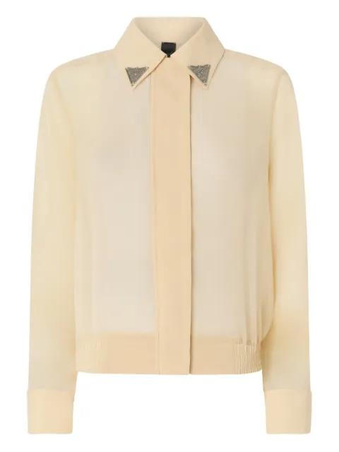 embellished-collar long-sleeve shirt by PINKO