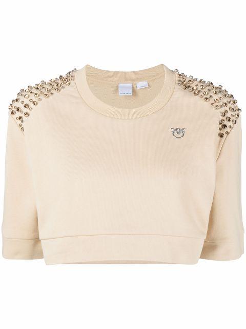 embellished cropped sweatshirt by PINKO