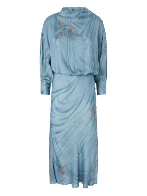 embellished long-sleeve midi dress by PINKO