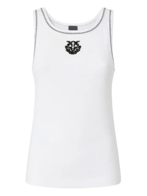 embroidered-crest sleeveless tank top by PINKO