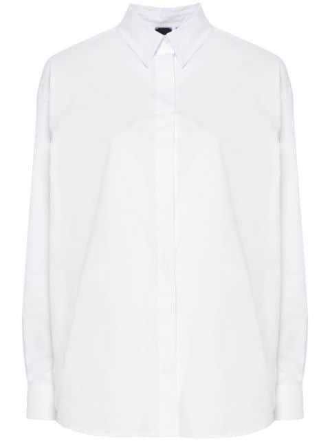 embroidered-logo poplin shirt by PINKO