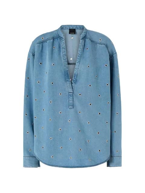 eyelet V-neck top by PINKO