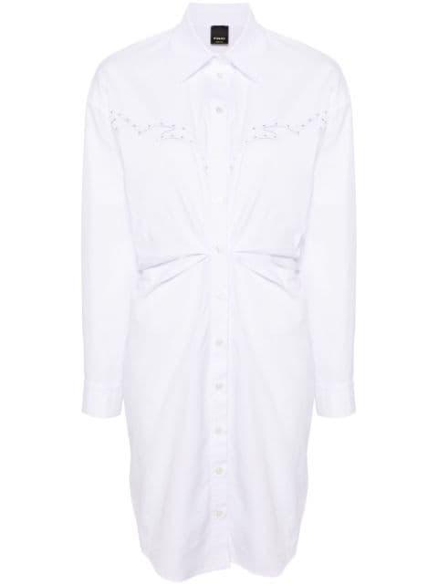 eyelet-detail cotton shirtdress by PINKO