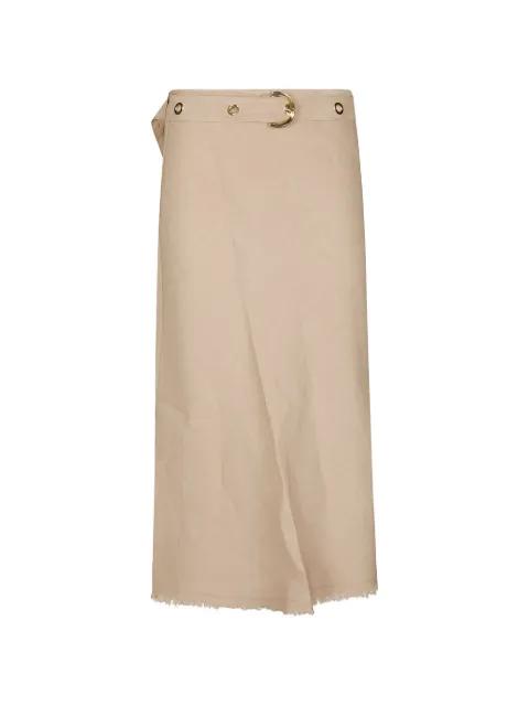 eyelet-embellished belted skirt by PINKO