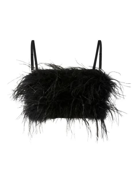 feather-embellished top by PINKO