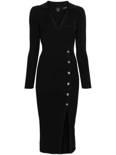 fine-ribbed midi dress by PINKO
