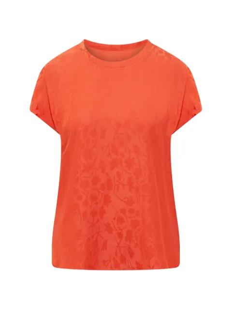 floral-jacquard short-sleeve blouse by PINKO