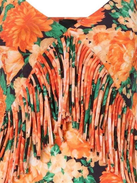 floral-pattern fringed camisole by PINKO