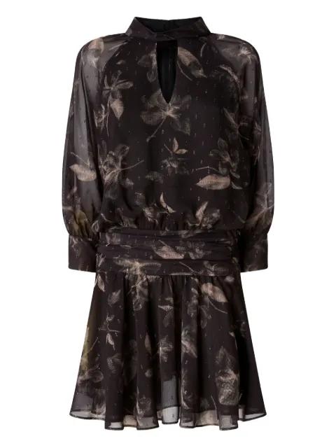 floral-print gathered mini dress by PINKO