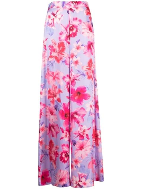 floral-print high-waisted palazzo pants by PINKO