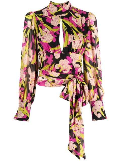floral-print long-sleeve blouse by PINKO
