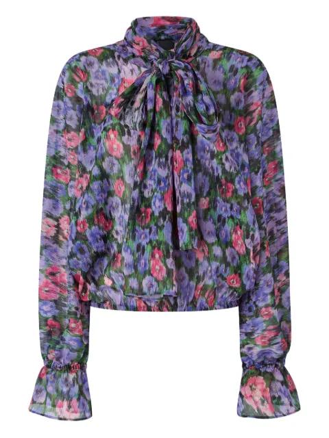 floral-print tie-neck blouse by PINKO