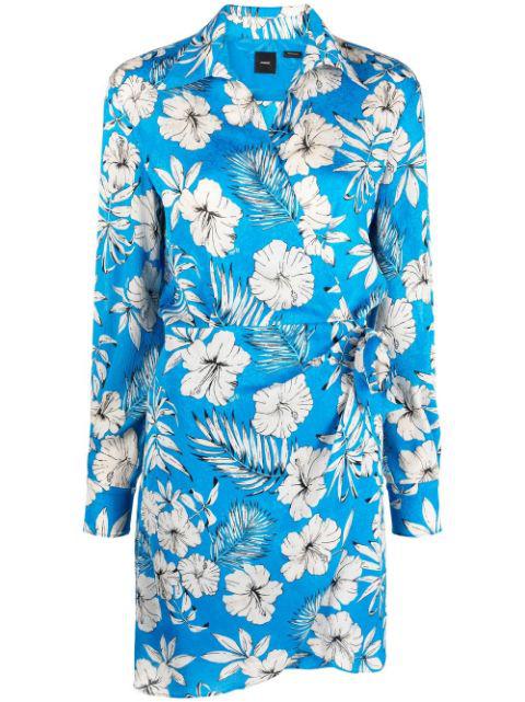 floral-print wrap style dress by PINKO