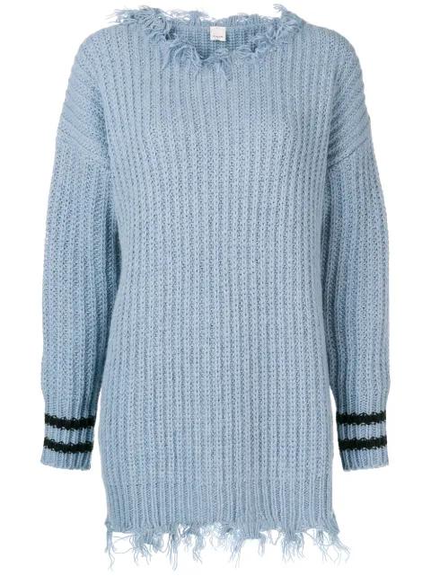 frayed striped sweat by PINKO