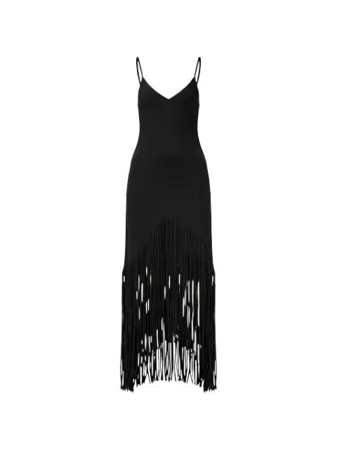 fringed V-neck maxi dress by PINKO