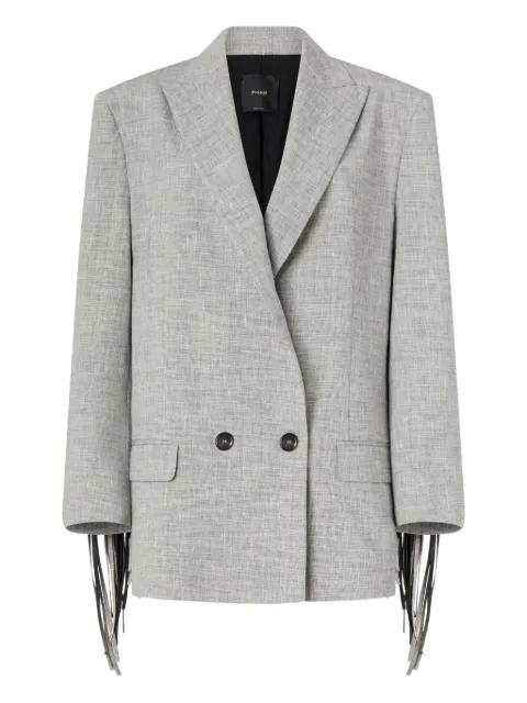 fringed double-breasted blazer by PINKO