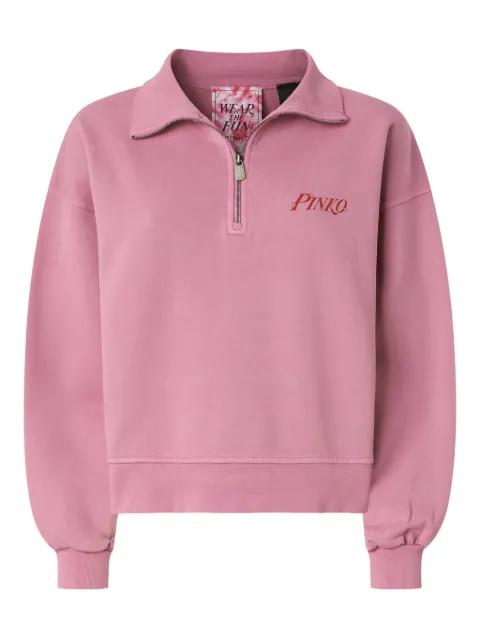 hal-zip collared sweatshirt by PINKO